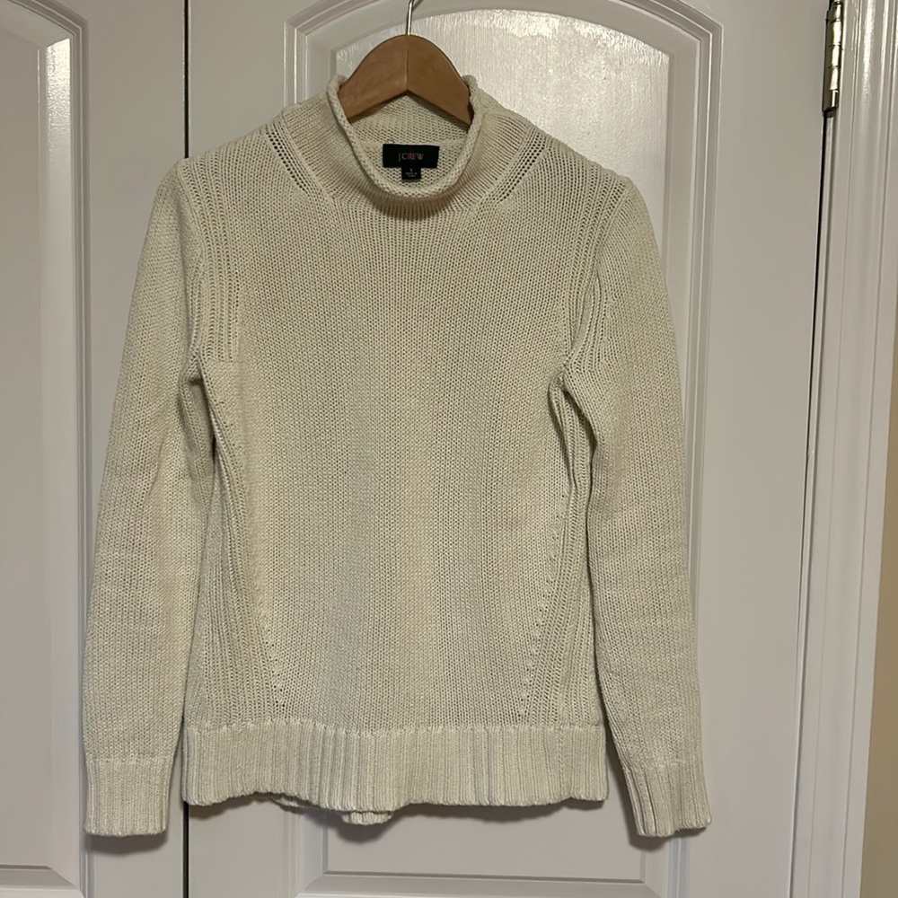 J. Crew beige cream cotton sweater Small
